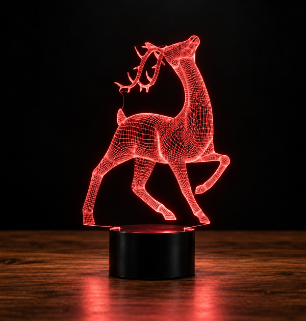 Lampe 3D Cerf - Veilleuse LED 7 Couleurs