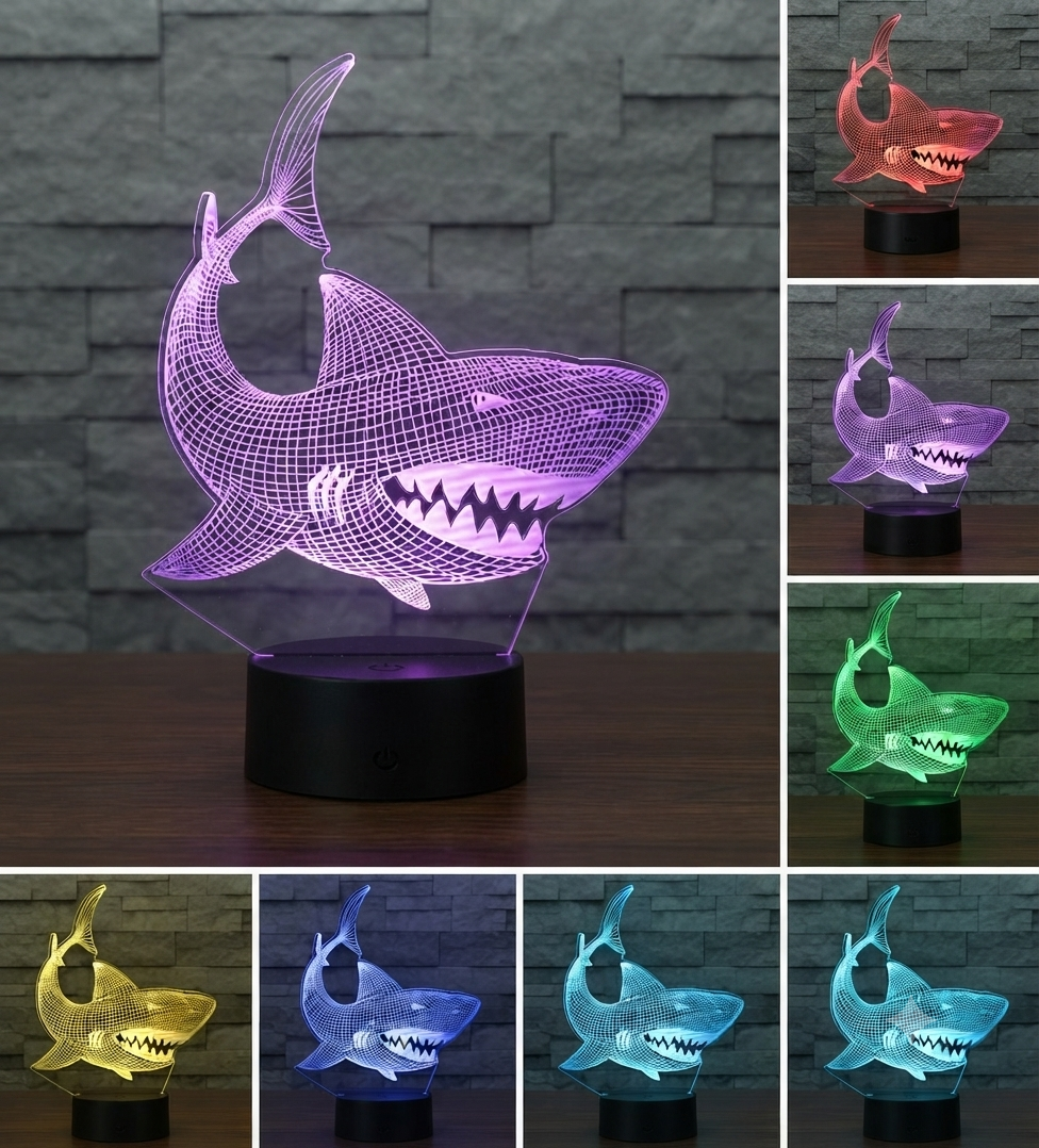 Lampe LED 3D Requin