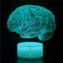 Lampe LED Cerveau 3D Colorée – Tactile & Télécommande