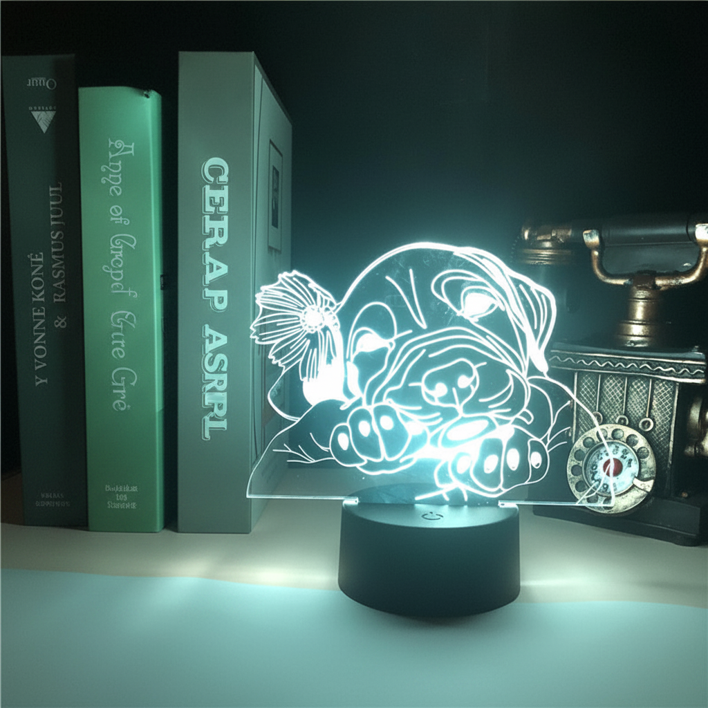 Lampe chien blanche sans téléphone