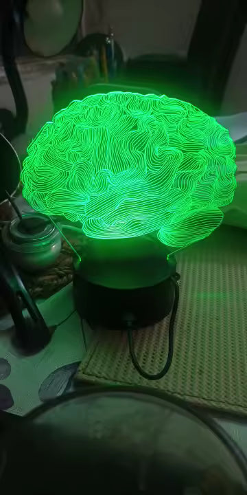 Lampe LED Cerveau 3D Colorée – Tactile & Télécommande