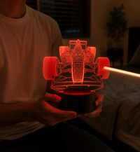 Lampe 3D Voiture de Course - Veilleuse LED Tactile