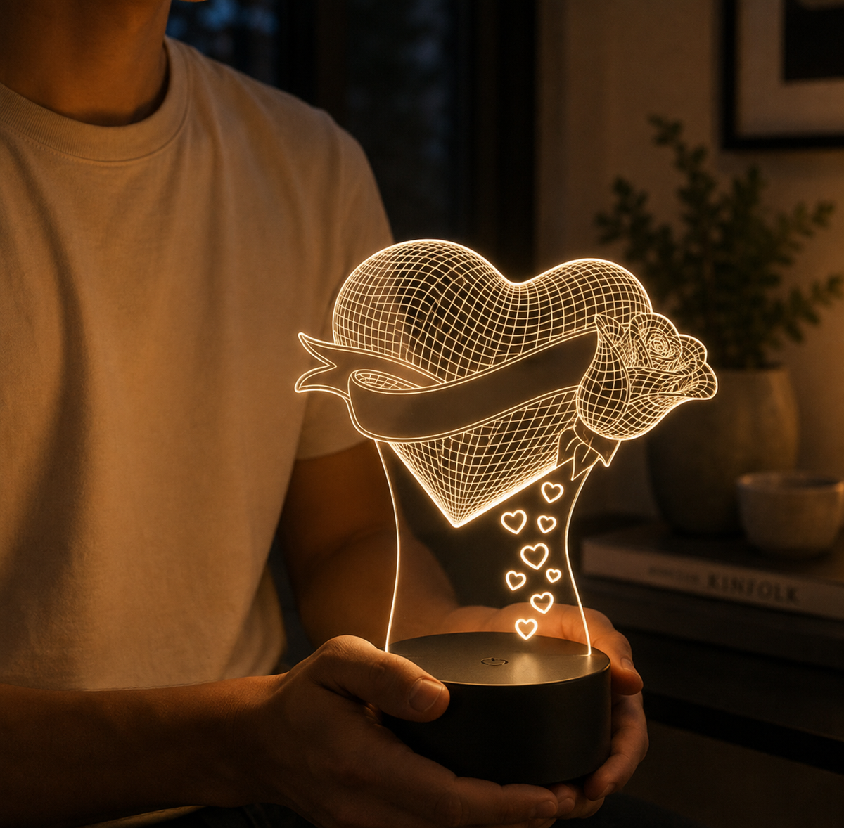 Lampe Amour 3D — Veilleuse LED Multicolore
