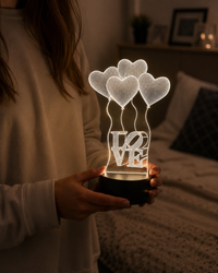 Lampe Amour 3D — Veilleuse LED Multicolore