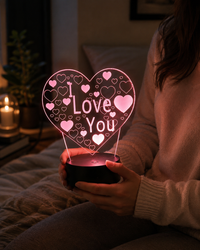 Lampe Amour 3D — Veilleuse LED Multicolore