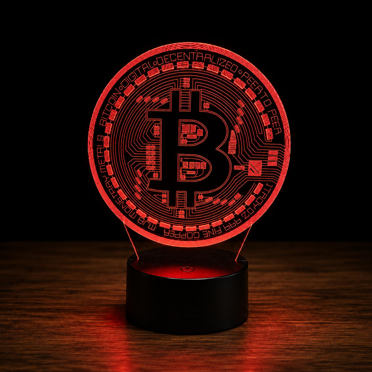 Bitcoin Lampe led 3d