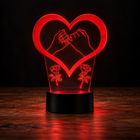 Lampe Amour 3D — Veilleuse LED Multicolore