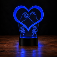 Lampe Amour 3D — Veilleuse LED Multicolore