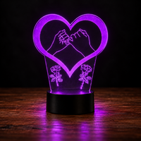 Lampe Amour 3D — Veilleuse LED Multicolore