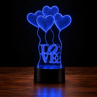 Lampe Amour 3D — Veilleuse LED Multicolore