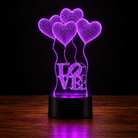 Lampe Amour 3D — Veilleuse LED Multicolore