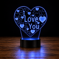 Lampe Amour 3D — Veilleuse LED Multicolore