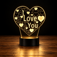 Lampe Amour 3D — Veilleuse LED Multicolore