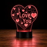 Lampe Amour 3D — Veilleuse LED Multicolore