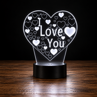 Lampe Amour 3D — Veilleuse LED Multicolore