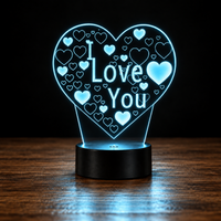 Lampe Amour 3D — Veilleuse LED Multicolore