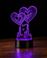 Lampe Amour 3D — Veilleuse LED Multicolore
