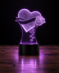 Lampe Amour 3D — Veilleuse LED Multicolore