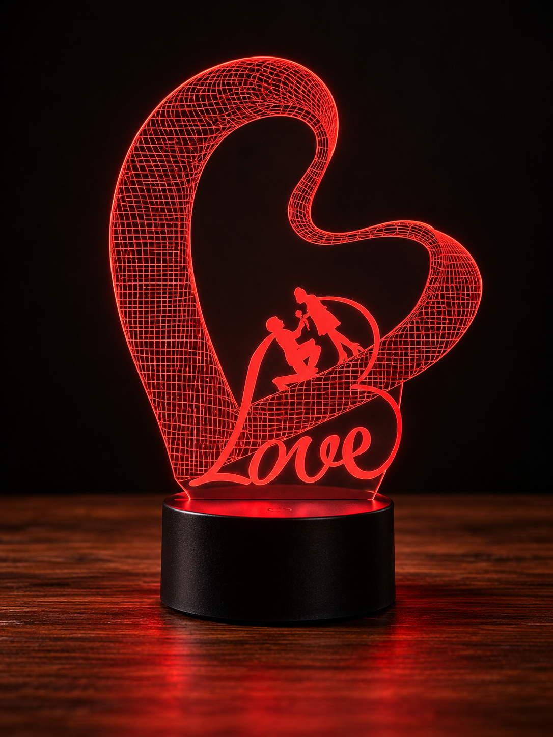 Lampe Amour 3D — Veilleuse LED Multicolore