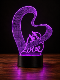 Lampe Amour 3D — Veilleuse LED Multicolore