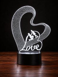 Lampe Amour 3D — Veilleuse LED Multicolore