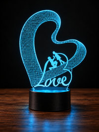 Lampe Amour 3D — Veilleuse LED Multicolore