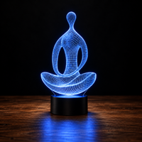 Yoga Méditation LED Acrylique 3D