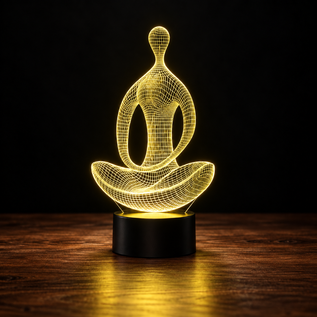 Yoga Méditation LED Acrylique 3D