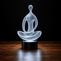 Yoga Méditation LED Acrylique 3D