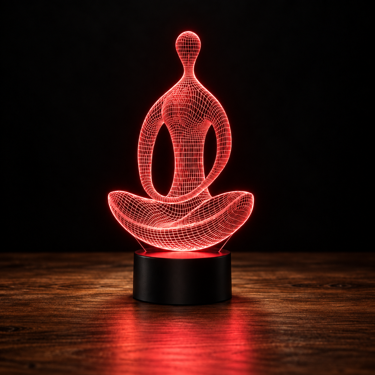 Yoga Méditation LED Acrylique 3D