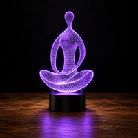Yoga Méditation LED Acrylique 3D