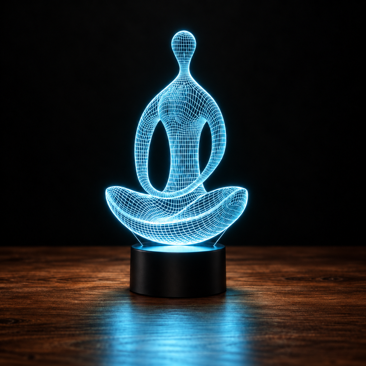 Yoga Méditation LED Acrylique 3D