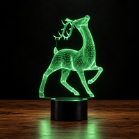 Lampe 3D Cerf - Veilleuse LED 7 Couleurs