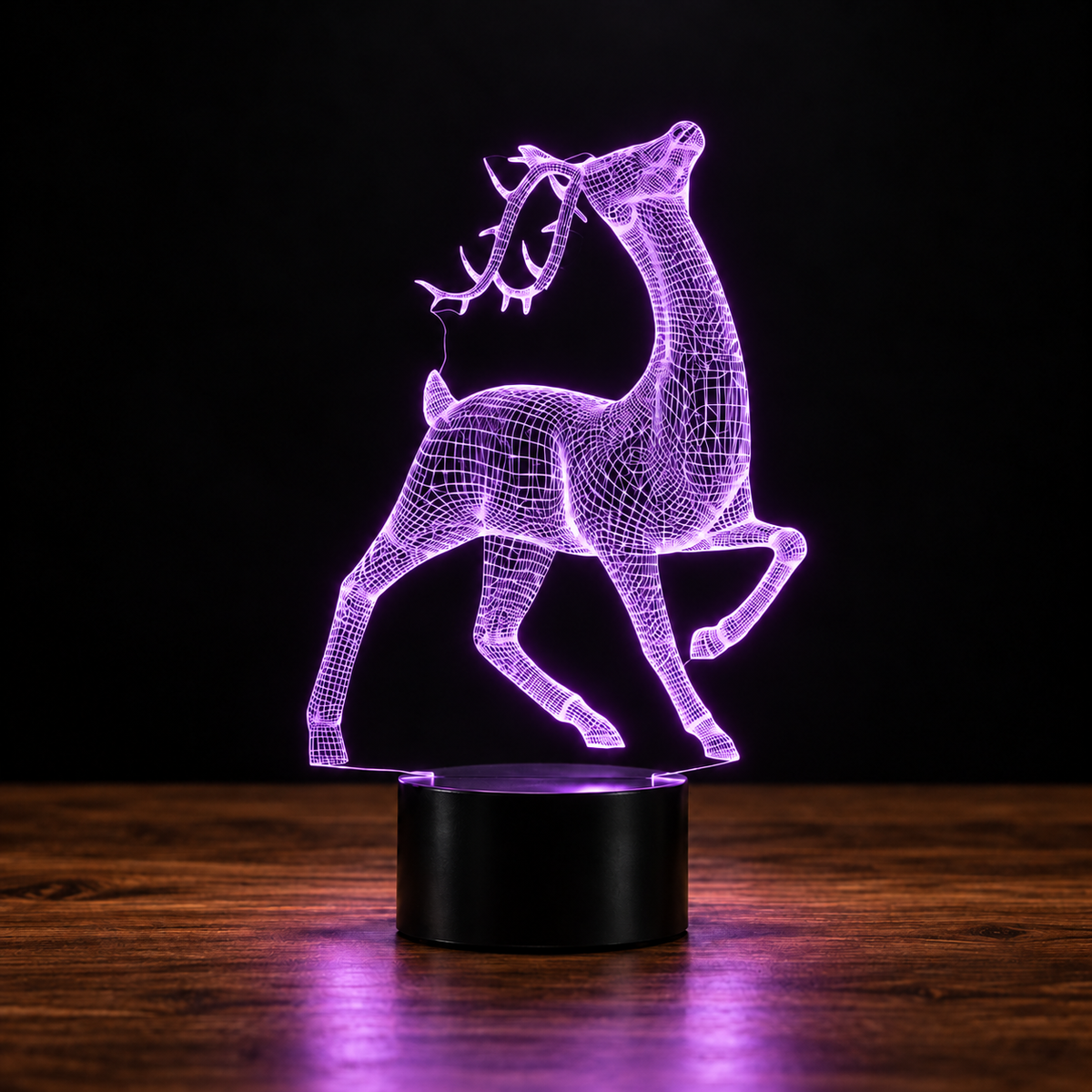 Lampe 3D Cerf - Veilleuse LED 7 Couleurs