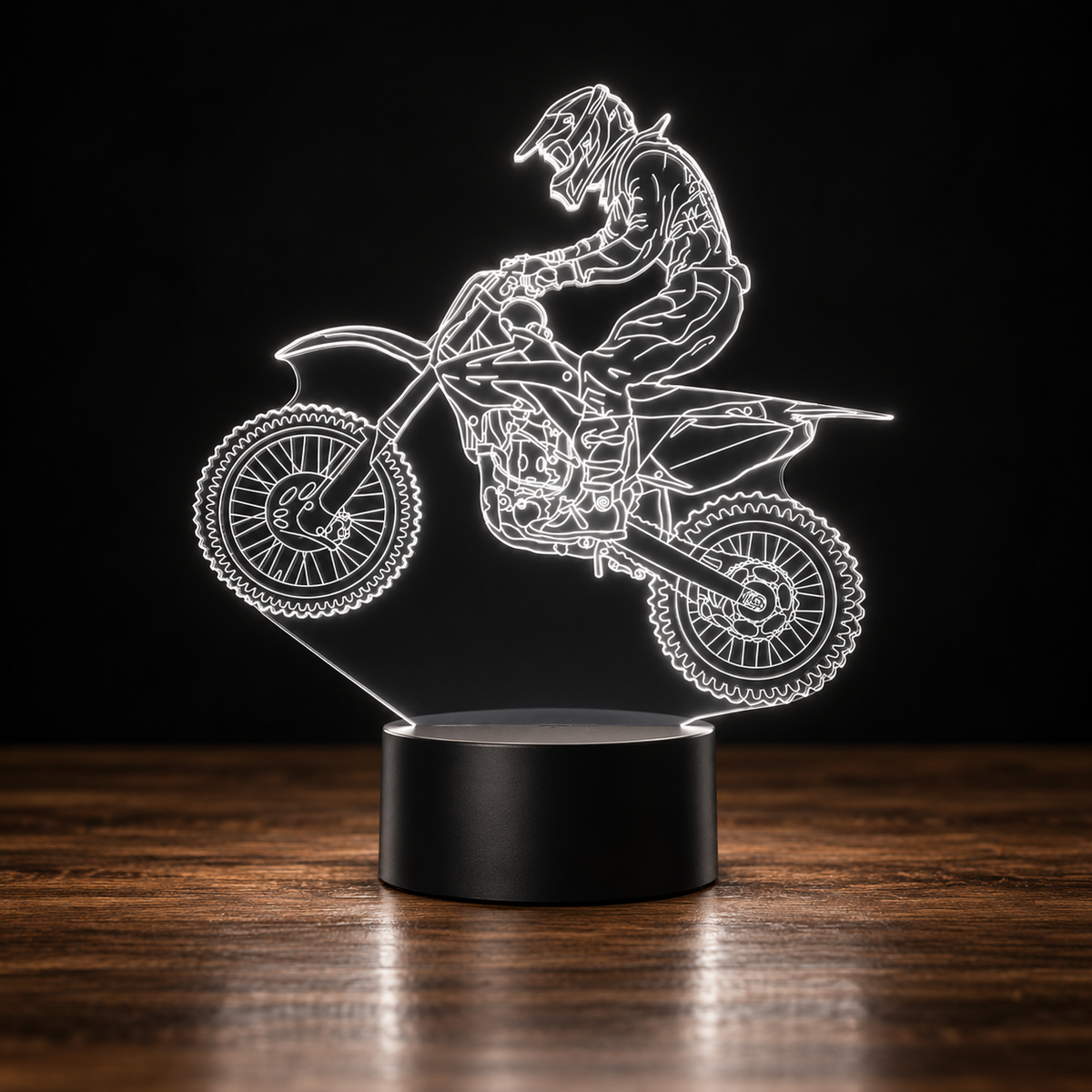 Lampe 3D Moto Cross - Veilleuse LED 7 Couleurs