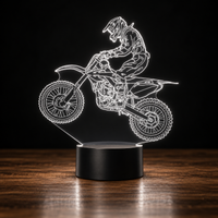 Lampe 3D Moto Cross - Veilleuse LED 7 Couleurs
