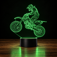 Lampe 3D Moto Cross - Veilleuse LED 7 Couleurs
