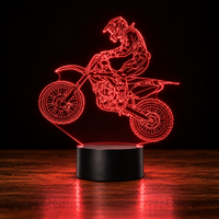 Lampe 3D Moto Cross - Veilleuse LED 7 Couleurs