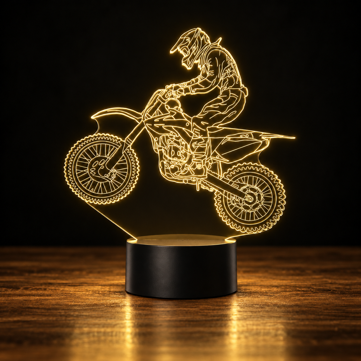 Lampe 3D Moto Cross - Veilleuse LED 7 Couleurs