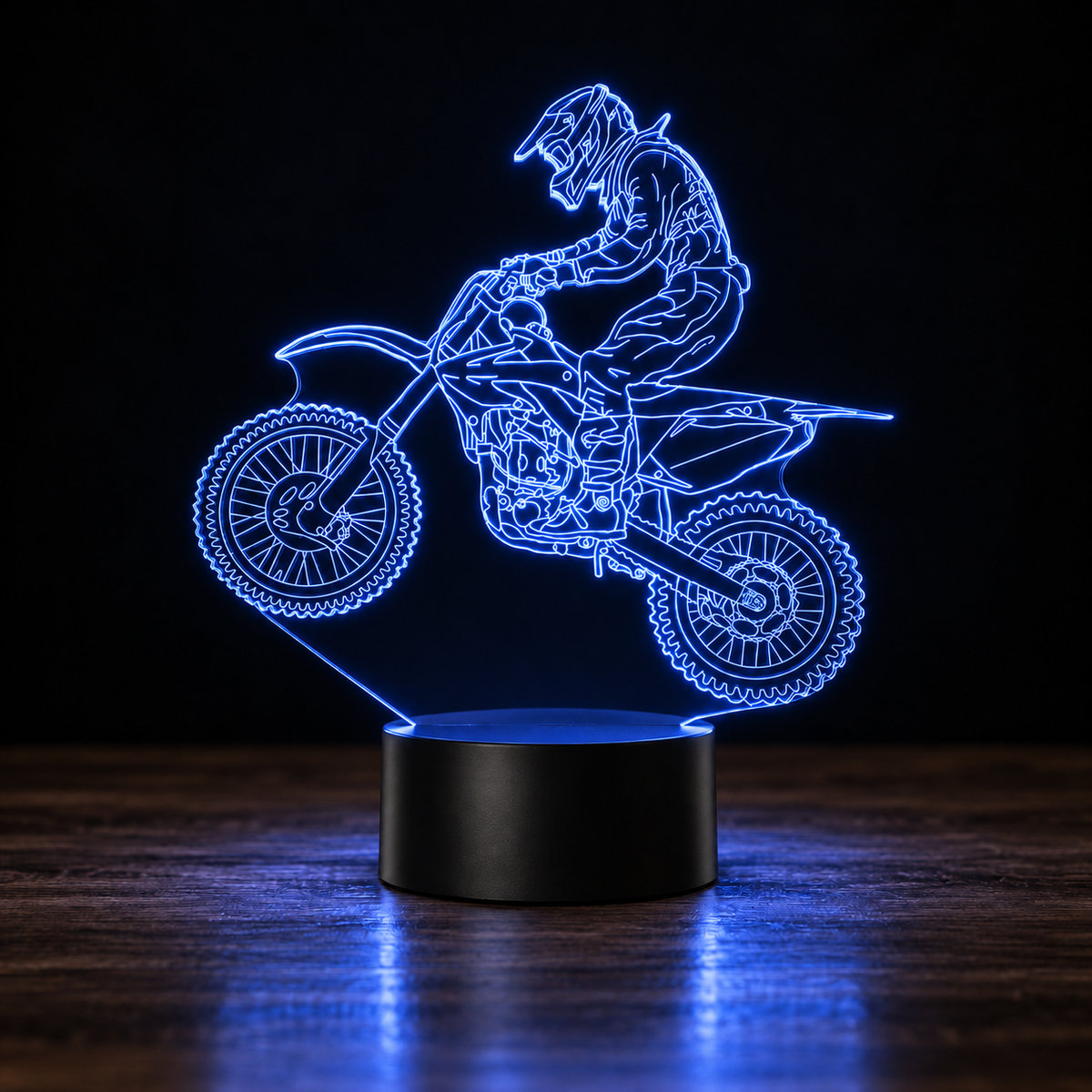 Lampe 3D Moto Cross - Veilleuse LED 7 Couleurs