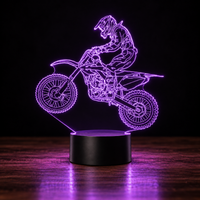 Lampe 3D Moto Cross - Veilleuse LED 7 Couleurs