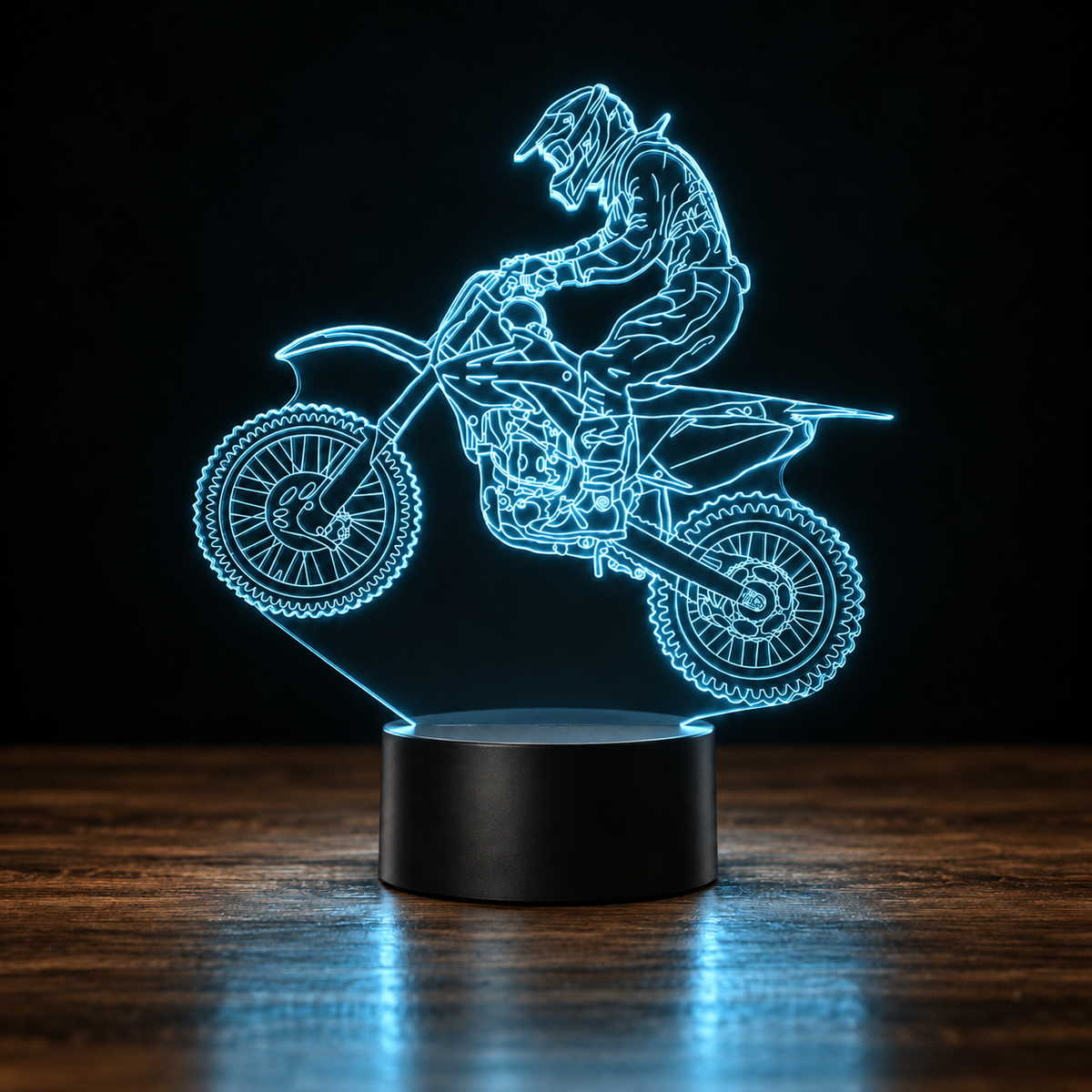 Lampe 3D Moto Cross - Veilleuse LED 7 Couleurs