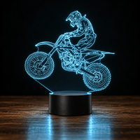 Lampe 3D Moto Cross - Veilleuse LED 7 Couleurs