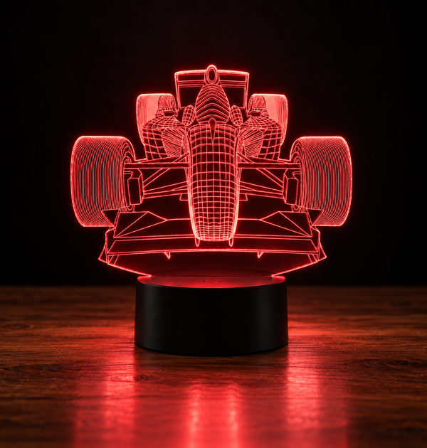 Lampe 3D Voiture de Course - Veilleuse LED Tactile