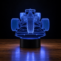 Lampe 3D Voiture de Course - Veilleuse LED Tactile