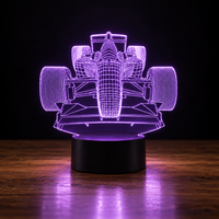 Lampe 3D Voiture de Course - Veilleuse LED Tactile