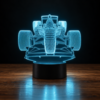 Lampe 3D Voiture de Course - Veilleuse LED Tactile