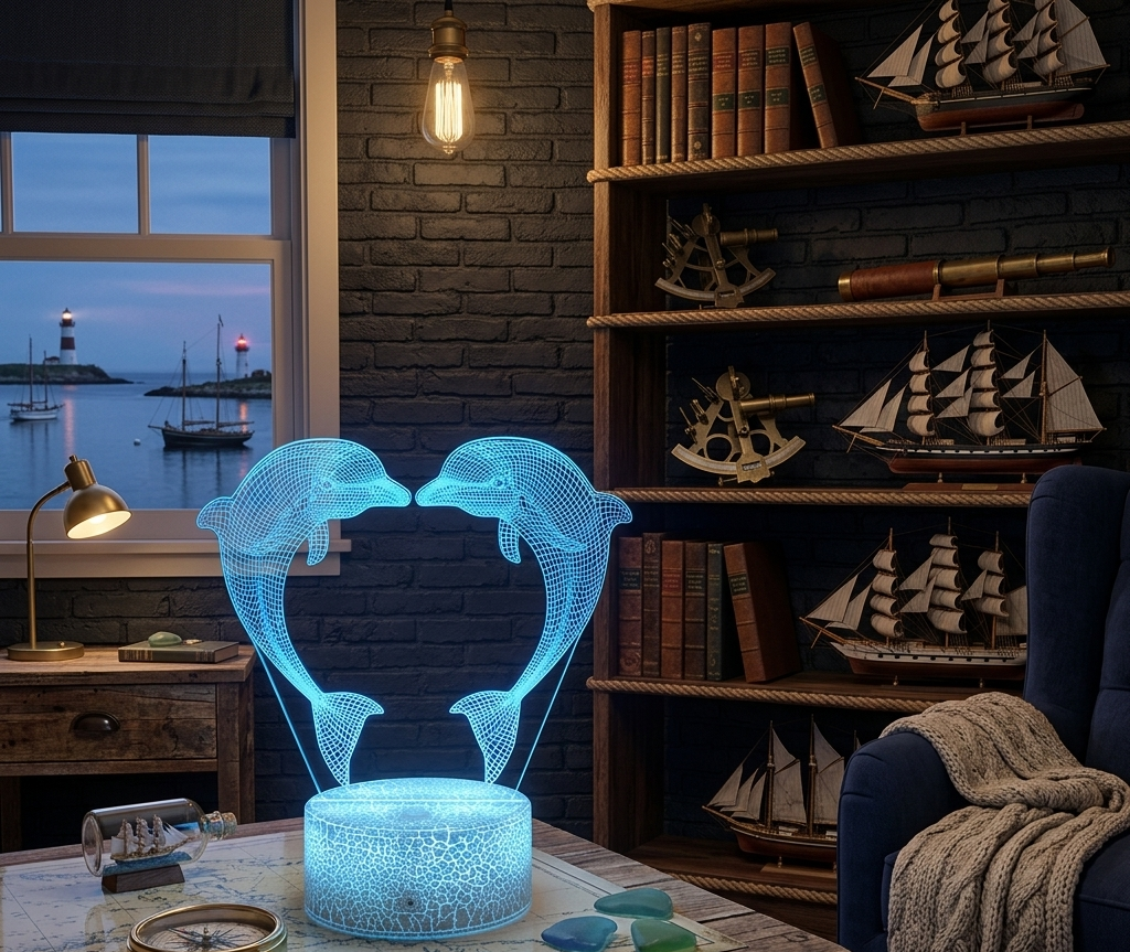 Lampe LED 3D Dauphins