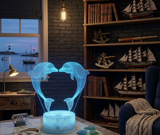Lampe LED 3D Dauphins