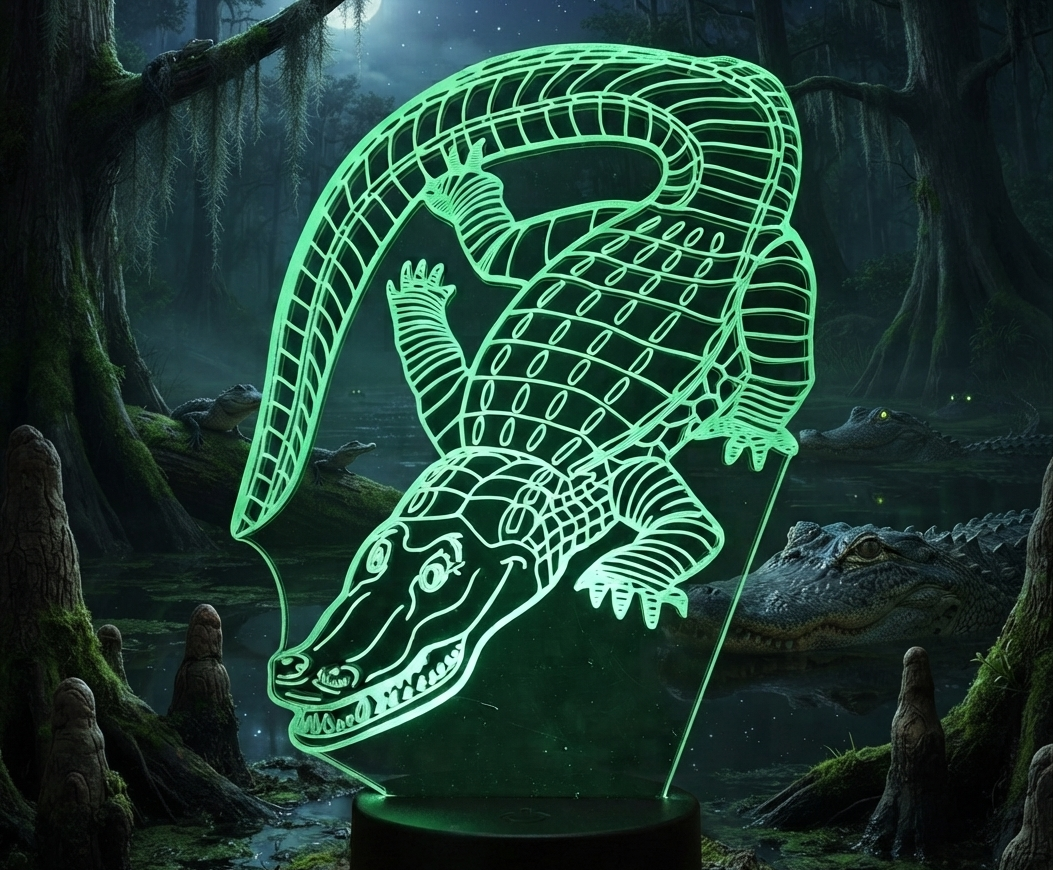 Lampe LED 3D Crocodile